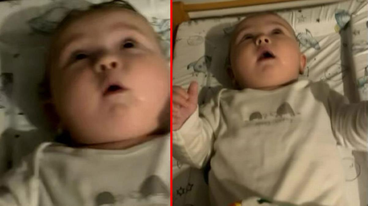 8 aylıkken konuşmaya başlayan bebeğin ilk sözleri anne ve babasını hayretler içinde bıraktı