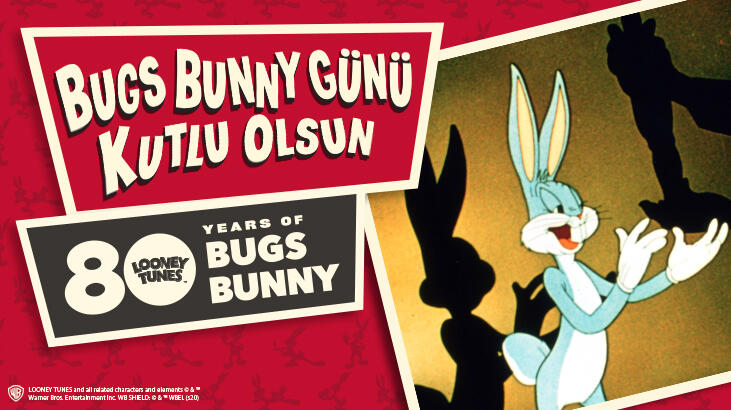 Tüm zamanların en sevilen çizgi karakteri, Bugs Bunny, 80'inci yılında!